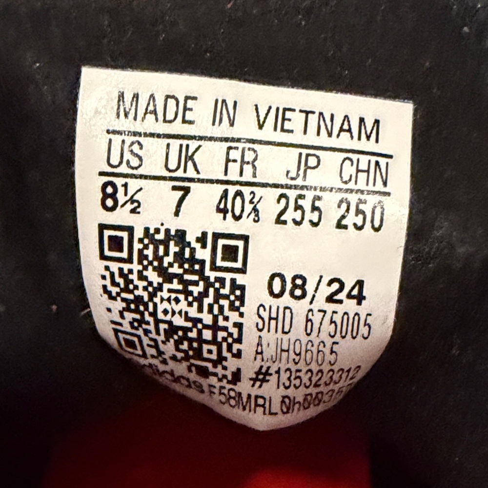 Red Suede Adidas Gazelle Sneakers with Pink Stripes and Navy Accents - Picture 4 of 6